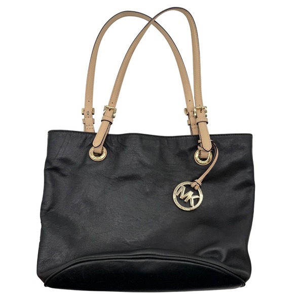 Michael Kors Black Leather Tote Bag Gold Hardware soft S 16. 38T6YTTT8L - Picture 2 of 16